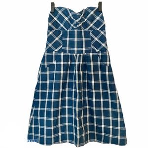 Built by Wendy Strapless Checkered Summer Dress SM